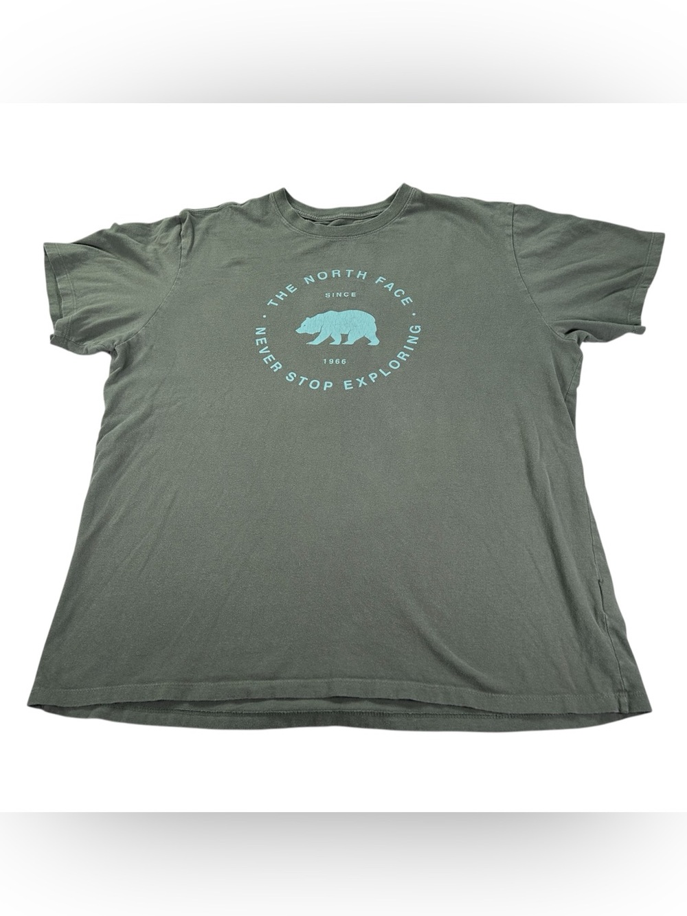The North Face Bear Graphic T-Shirt Men’s XL Olive Green Never Stop Exploring